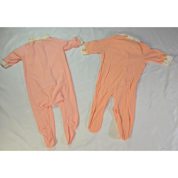 Vintage Infant Sleepers 9 Size NB-12M Full Body Gown Pink Yellow Blue White Snap - Picture 10 of 16